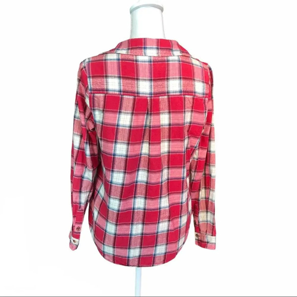 Forever 21 red flannel button down shirt - Picture 4 of 6